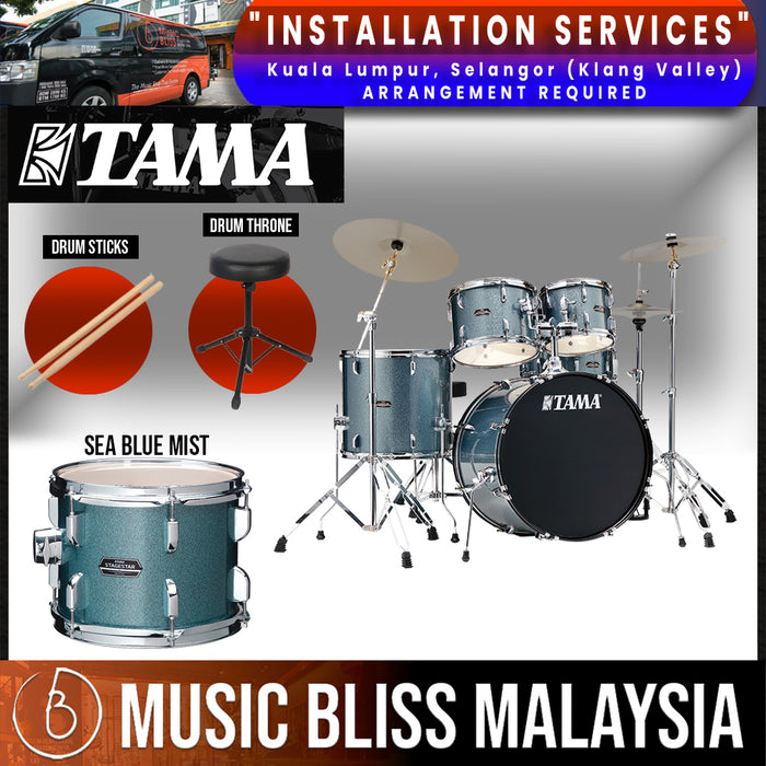 Tama Stagestar 5 piece Drum Set with Drumsticks and Throne 22