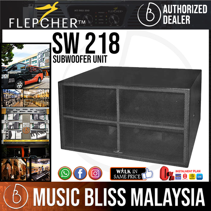 Flepcher SW-218 2 x 18'' Subwoofer (SW218 / SW 218) - Music Bliss Malaysia