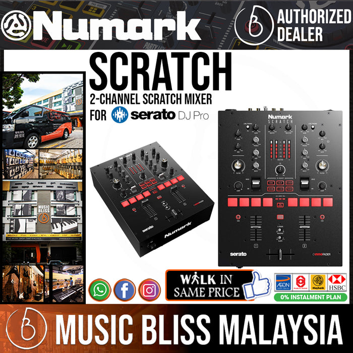 Numark Scratch 2channel Scratch Mixer for Serato DJ Pro Music Bliss