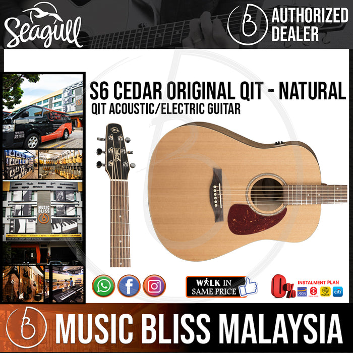 Seagull Guitars S6 Cedar Original QIT - Natural - Music Bliss Malaysia
