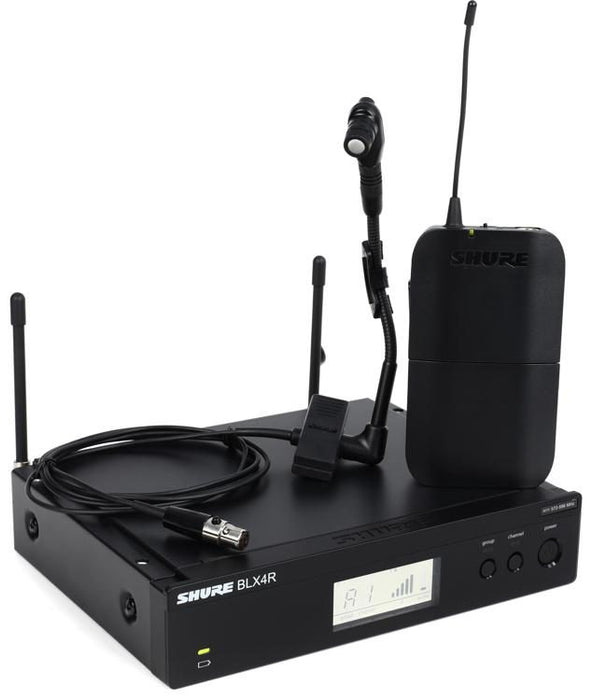 Shure BLX14R/B98 Instrument Wireless System, BLX4R Wireless Receiver, BLX1 Bodypack Transmitter & WB98H/C BETA 98 Clip-On Condenser Microphone - Music Bliss Malaysia