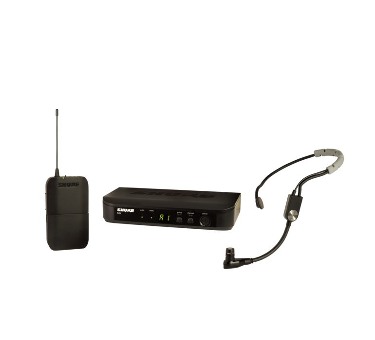 Shure BLX14R/SM35 Headworn Wireless System, BLX4R Wireless Receiver, BLX1 Bodypack Transmitter & SM35 Headset Microphone - Music Bliss Malaysia