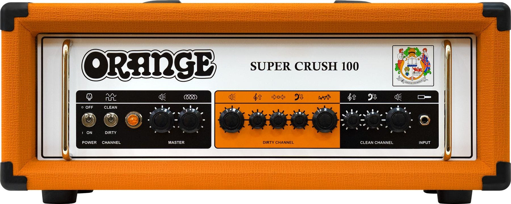 Orange Super Crush 100 100-watt Solid-state Head with Crush Pro 240-watt 4x12" Closed-back Speaker Cabinet - Orange - Music Bliss Malaysia