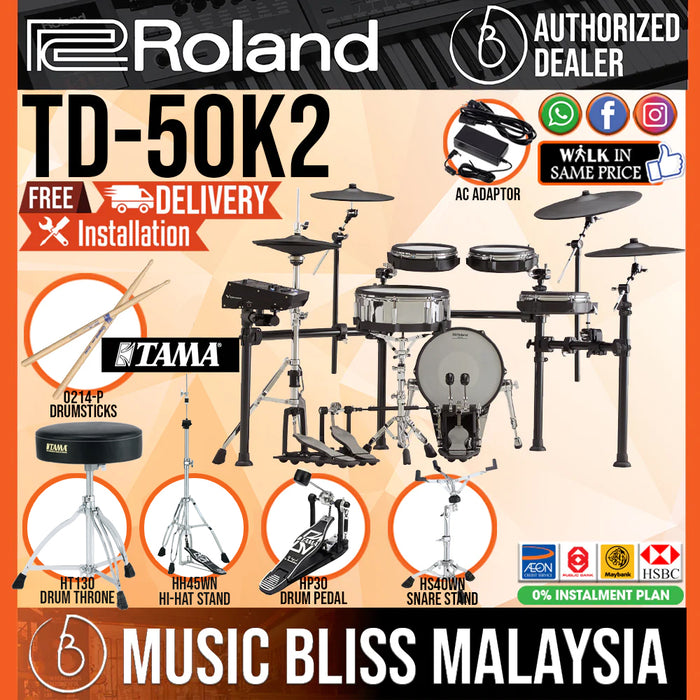 Roland V-Drums TD-50K2 Electronic Drum Set - Music Bliss Malaysia