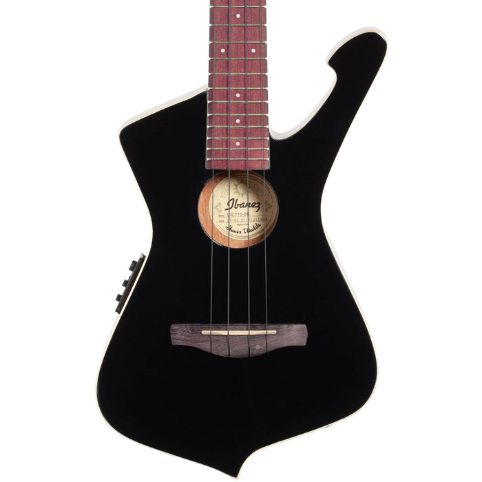 Ibanez UICT10 Iceman Tenor Acoustic-Electric Ukulele - Black High Gloss - Music Bliss Malaysia