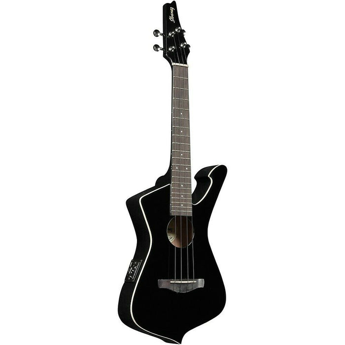 Ibanez UICT10 Iceman Tenor Acoustic-Electric Ukulele - Black High Gloss - Music Bliss Malaysia