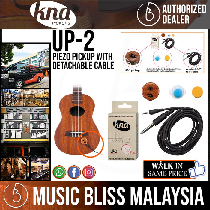 KNA UP-2 Piezo Pickup with Detachable Cable - Music Bliss Malaysia