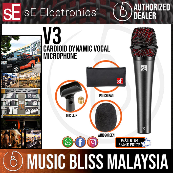 SE Electronics V3 Cardioid Dynamic Vocal Microphone - Music Bliss Malaysia