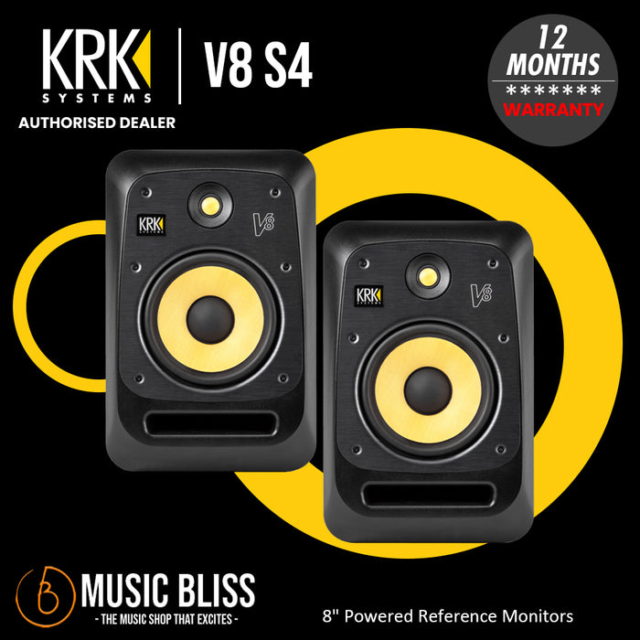 KRK V8 S4 8" Powered Studio Monitor - Pair - Music Bliss Malaysia
