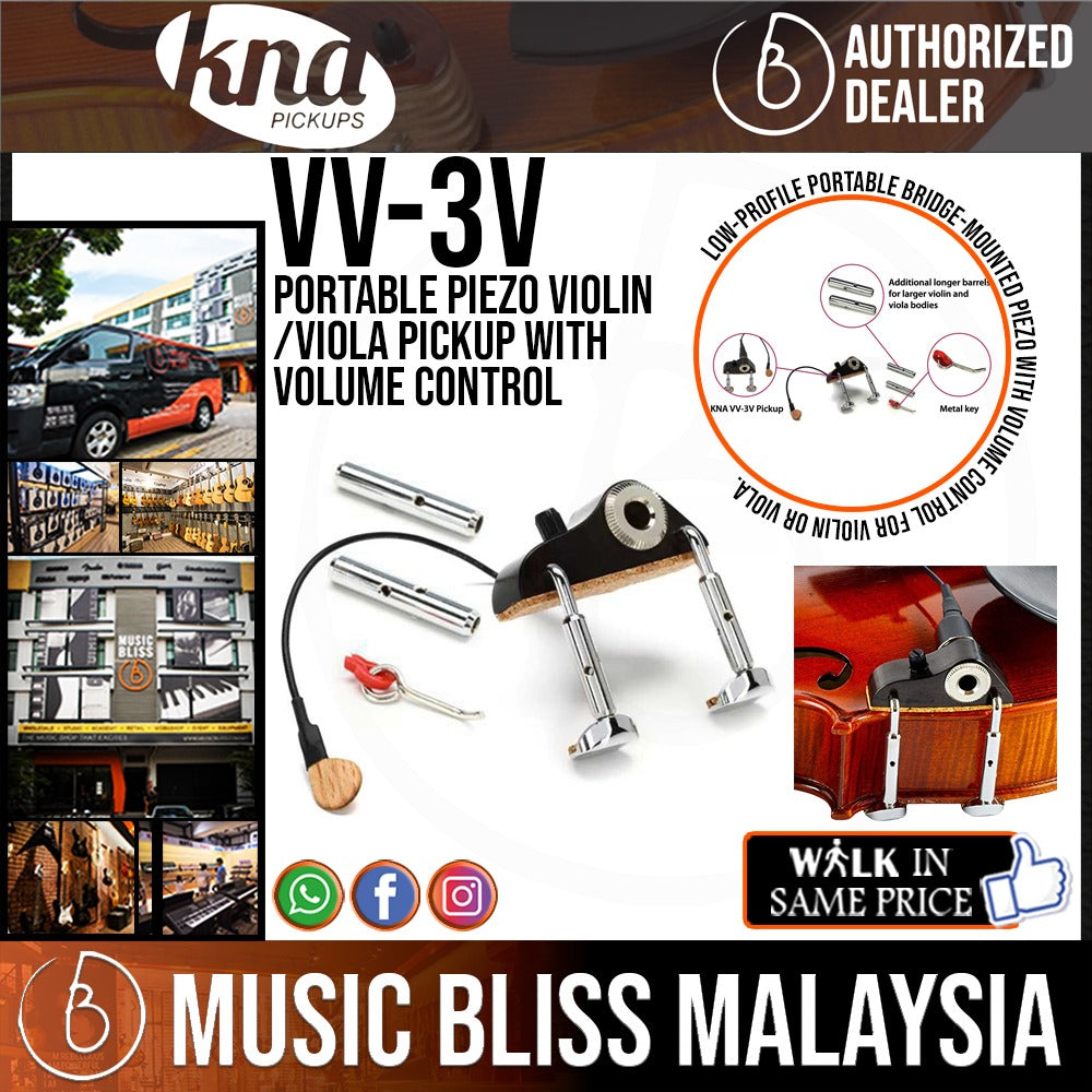 KNA VV-3 Portable Piezo Violin/Viola Pickup - Ebony