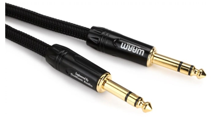 Warm Audio Premier Gold TRS to TRS Cable - 3-foot (Prem-TRS-3') - Music Bliss Malaysia
