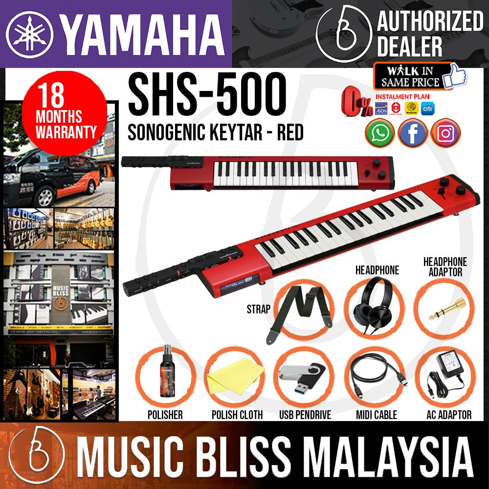 Yamaha SHS-500 Sonogenic Keytar Package - Red | Music Bliss Malaysia
