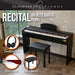 Claydeman Recital K-35 88-Keys Home Digital Piano - Black (Slim Touch Sensitive Non Weighted) - Music Bliss Malaysia