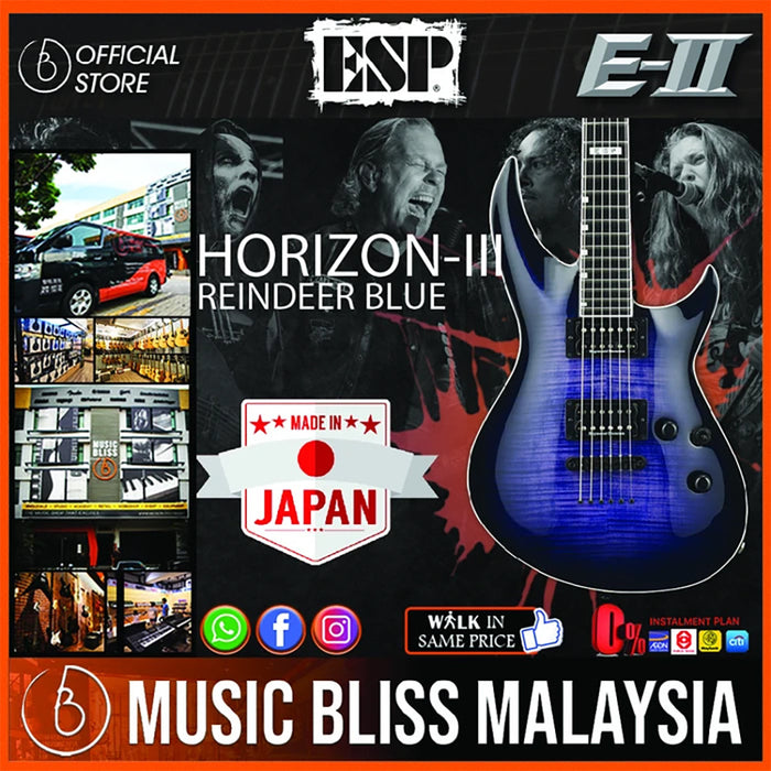 ESP E-II Horizon-III - Reindeer Blue [Made in Japan] - Music Bliss Malaysia