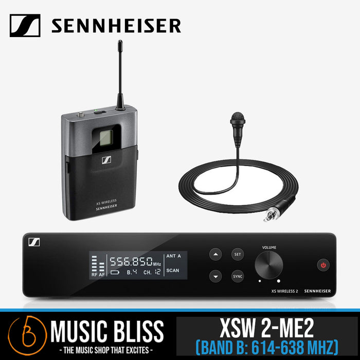 Sennheiser XSW 2-ME2 Wireless Lavalier Microphone System with ME 2 Lavalier Mic - Music Bliss Malaysia