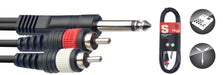Stagg SYC3/P2CME Y Cable, Jack/RCA (M/M) Moulded Plastic - 3 Meter - Music Bliss Malaysia