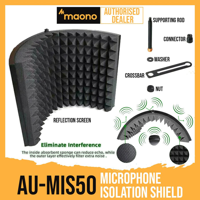 Maono AU-MIS50 Isolation Shield for Panel Sound Absorbing Vocal Recording - Music Bliss Malaysia