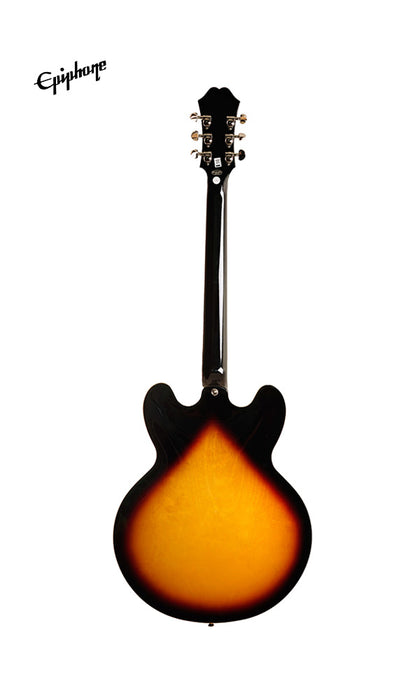 Epiphone ES-335 Left-Handed Semi-Hollowbody Electric Guitar - Vintage Sunburst - Music Bliss Malaysia