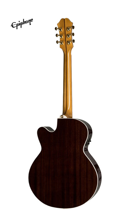 Epiphone J-200 EC Studio Parlor Acoustic-Electric Guitar - Vintage Sunburst - Music Bliss Malaysia