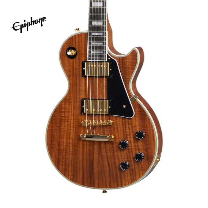 Epiphone Les Paul Custom Koa Electric Guitar - Natural - Music Bliss Malaysia