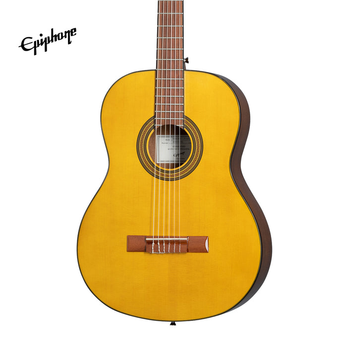 Epiphone Classical E1 Acoustic Guitar, Full Size, 2" Nut - Antique Natural - Music Bliss Malaysia