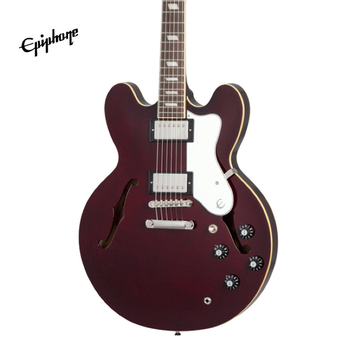 Epiphone Noel Gallagher Riviera Semi-Hollowbody Electric Guitar, Case Included - Dark Red Wine - Music Bliss Malaysia