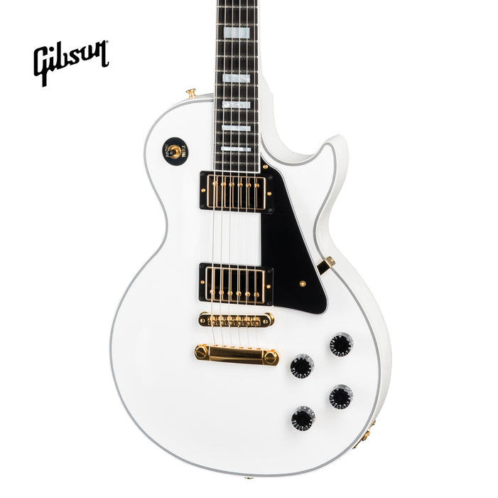 GIBSON LES PAUL CUSTOM ELECTRIC GUITAR WITH EBONY FINGERBOARD - ALPINE WHITE - Music Bliss Malaysia