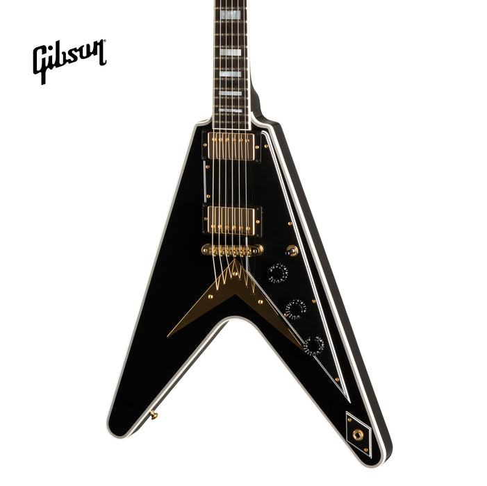 GIBSON FLYING V CUSTOM ELECTRIC GUITAR WITH EBONY FINGERBOARD - EBONY - Music Bliss Malaysia