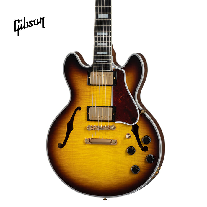 GIBSON CS-356 FIGURED TOP SEMI-HOLLOWBODY ELECTRIC GUITAR WITH EBONY FINGERBOARD - VINTAGE SUNBURST - Music Bliss Malaysia