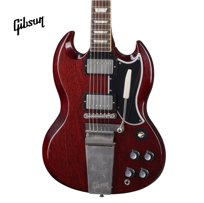GIBSON 1964 SG STANDARD REISSUE W/ MAESTRO ULTRA LIGHT AGED ELECTRIC GUITAR - CHERRY RED - Music Bliss Malaysia