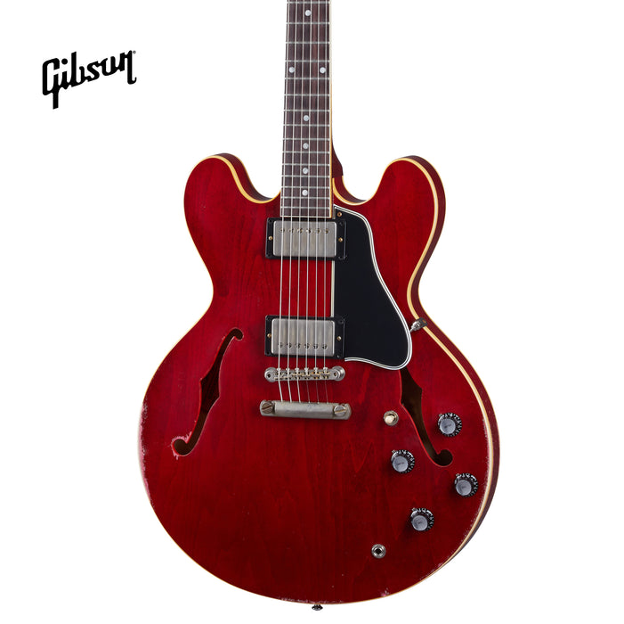 GIBSON 1961 ES-335 REISSUE HEAVY AGED SEMI-HOLLOWBODY ELECTRIC GUITAR - 60S CHERRY - Music Bliss Malaysia