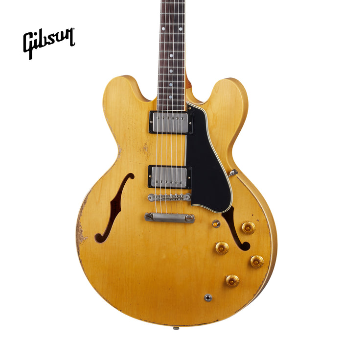 GIBSON 1959 ES-335 REISSUE ULTRA HEAVY AGED SEMI-HOLLOWBODY ELECTRIC GUITAR - VINTAGE NATURAL - Music Bliss Malaysia