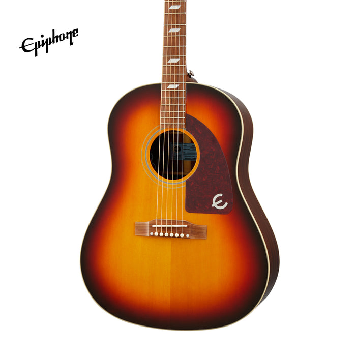 Epiphone Masterbilt Texan Acoustic-Electric Guitar - Faded Cherry Aged Gloss - Music Bliss Malaysia