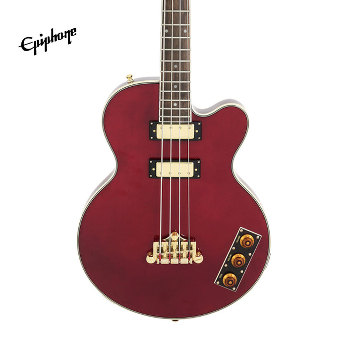 Epiphone Allen Woody Rumblekat Artist Series Semi-Hollowbody Bass Guitar - Wine Red - Music Bliss Malaysia