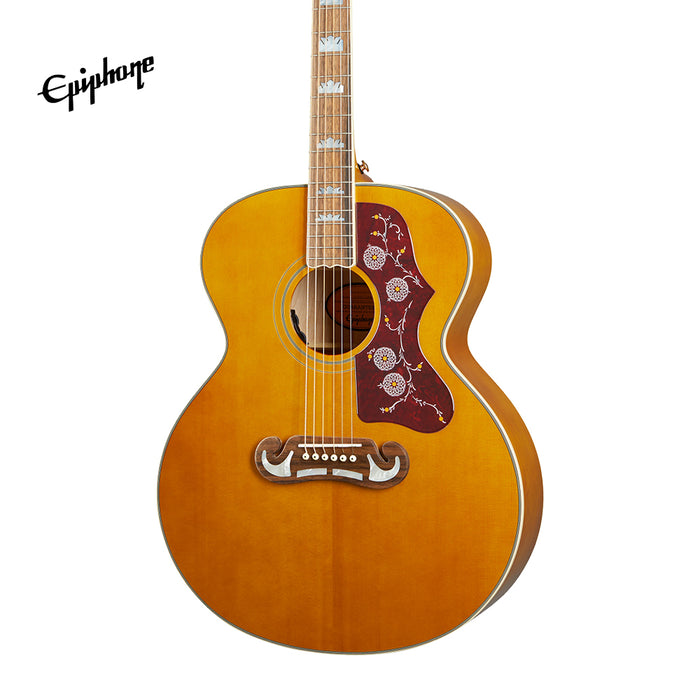 Epiphone J-200 Acoustic-Electric Guitar - Aged Natural Antique Gloss - Music Bliss Malaysia