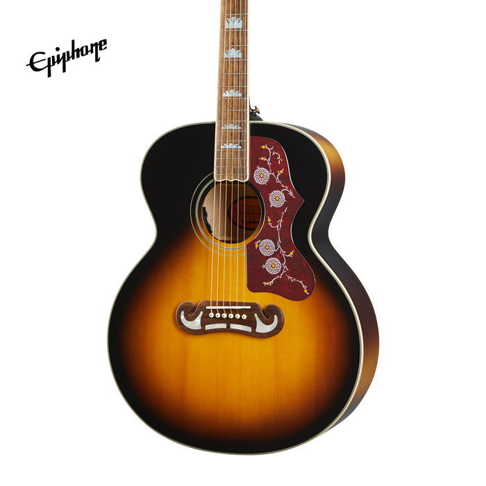 Epiphone J-200 Acoustic-Electric Guitar - Aged Vintage Sunburst Gloss - Music Bliss Malaysia