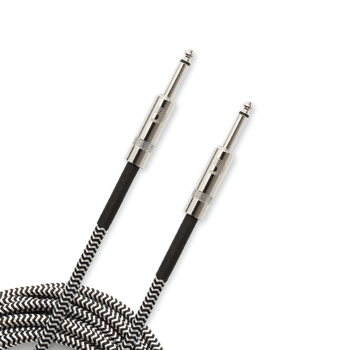 D'Addario PW-BG-15BG Braided Straight to Straight Instrument Cable - 15 foot Grey (PWBG15BG) - Music Bliss Malaysia
