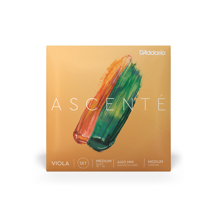 D'Addario A410-MM Ascenté Viola String Set, Medium Scale, Medium Tension (A410 MM) - Music Bliss Malaysia