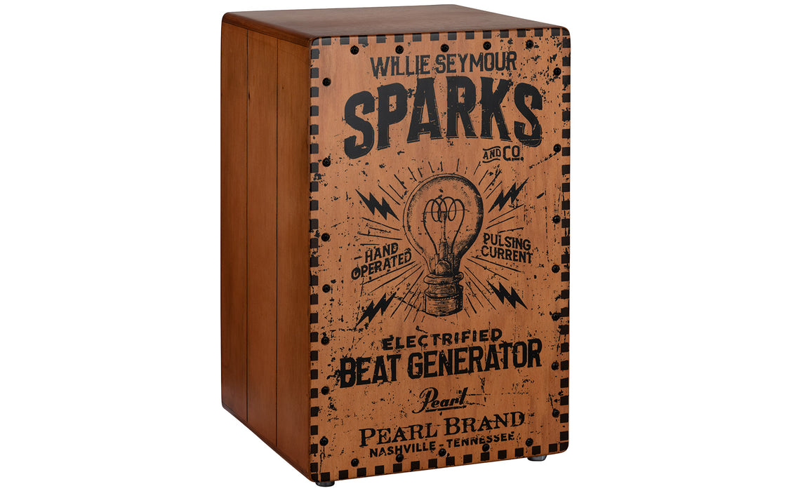 Pearl PBEC210 Electronic Crate Style Cajon with Bag - Willie Seymour Sparks Graphic Finish - Music Bliss Malaysia