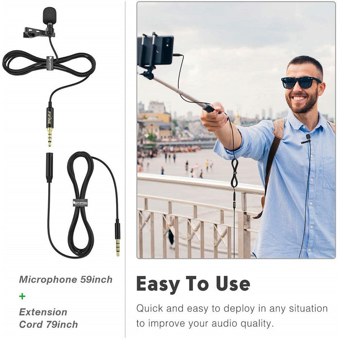 FIFINE C1 Lavalier Lapel & Headset Microphone, Mini Condenser Mics for Recording YouTube Video Conference Interview Podcast, Lavalier & Headset Mics for iPhone Android Phone DSLR Camera PC Computer, Noise Reduction (C-1) - Music Bliss Malaysia