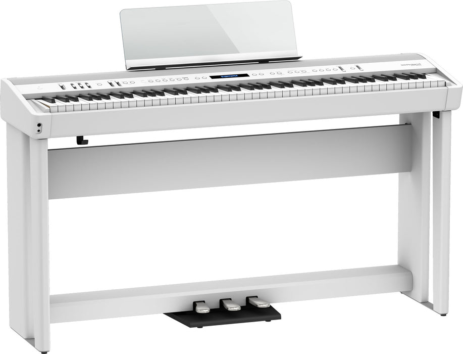 Roland FP-90X 88-key Digital Piano Home Package with Piano Bench, RH-5 Headphone, Pedals and Piano Stand - White - Music Bliss Malaysia