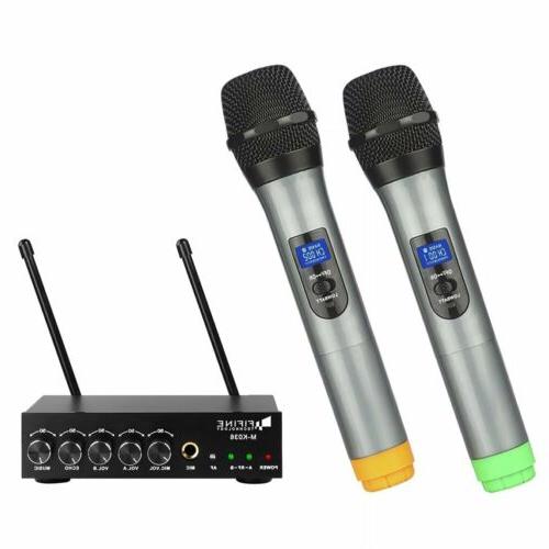 FIFINE K036 UHF Dual Channel Wireless Handheld Microphone, Vocal Microphone, Easy-to-use Karaoke Wireless Microphone System (K-036) - Music Bliss Malaysia