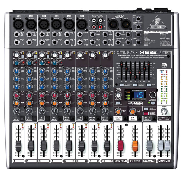 Behringer Xenyx X1222USB 12-channel Mixer with USB and Effects (Xenyx-X1222USB) *Crazy Sales Promotion* - Music Bliss Malaysia