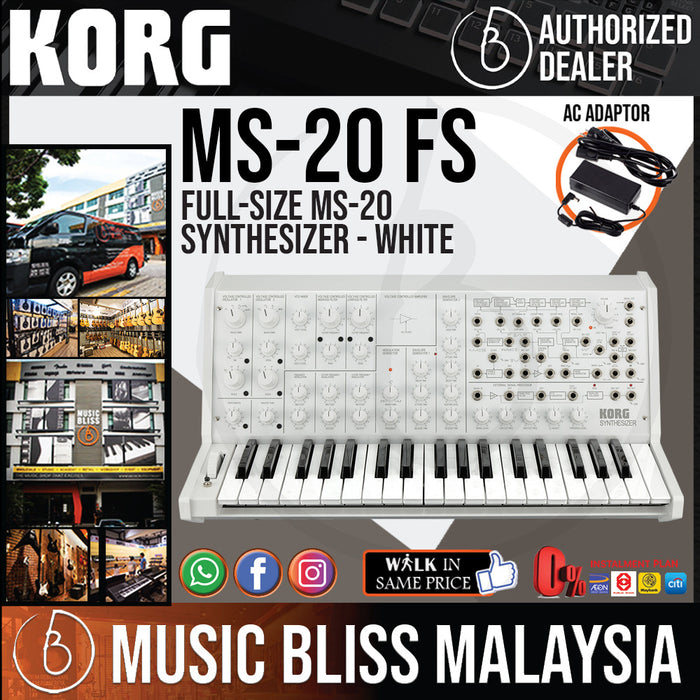 Korg MS-20 FS Full-size MS-20 Synthesizer - White with 0% Instalment (MS20) - Music Bliss Malaysia