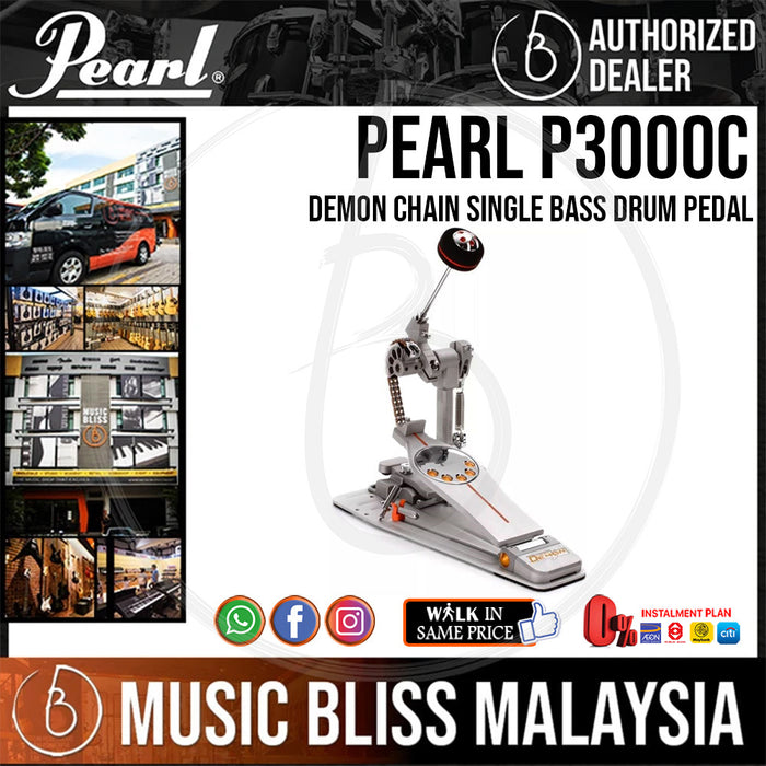 Pearl P3000C Demon Chain Single Bass Drum Pedal (P-3000C) - Music Bliss Malaysia