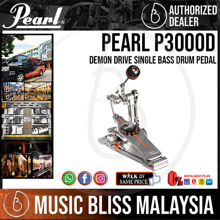 Pearl P3000D Demon Drive Single Bass Drum Pedal (P-3000D) - Music Bliss Malaysia