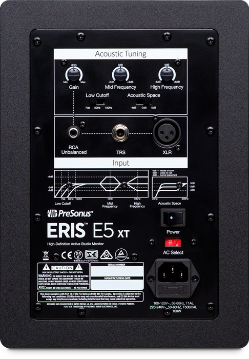 PreSonus Eris E5 XT 5" Powered Studio Monitor with Stagg Studio Monitor Stands, Gator Isolation Pads and Warm Audio Cables - Pair - Music Bliss Malaysia