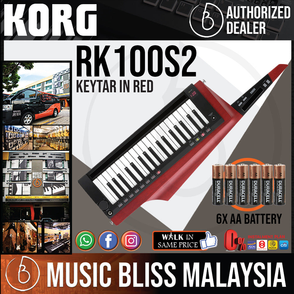 Korg RK-100S 2 Keytar - Translucent Red with 0% Instalment (RK-100S2 ...
