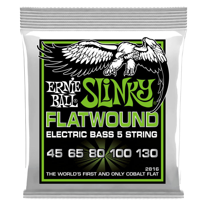 Ernie Ball 2816 5-string Regular Slinky Flatwound Electric Bass Strings (45-130) - Music Bliss Malaysia