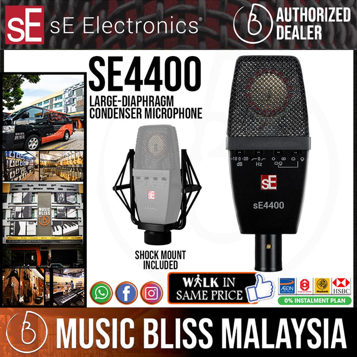 sE Electronics sE4400 Large-diaphragm Condenser Microphone with Shockmount - Music Bliss Malaysia